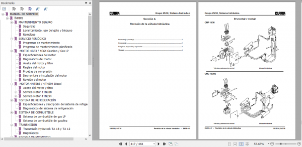 Clark Forklift Truck Spanish CMP 15 30 Service Manual SM 5184 4