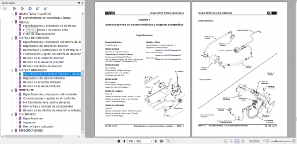 Clark Forklift Truck Spanish CMP 40 45 50s Service Manual SM 5185 2