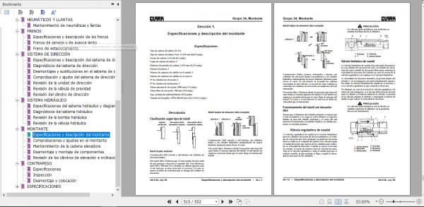 Clark Forklift Truck Spanish CMP 40 45 50s Service Manual SM 5185 3