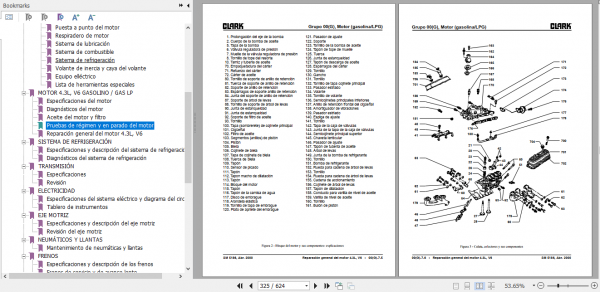 Clark Forklift Truck Spanish CMP50 60 70 75s Service Manual SM 5186 1