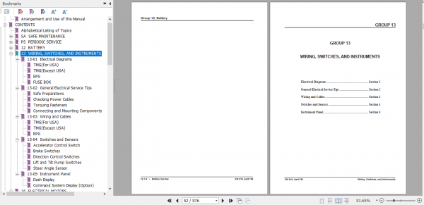 Clark Forklift Truck TMG 12 25 TMG 13 20X EPG 15 18 Service Manual 8026067 2