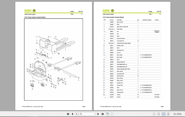 Clark Forklift WPX18 Parts Manual PB EU140 2