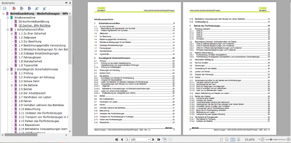 Clark Forklift WPio12 PPXsio20 German Operator Manual 4583009 2