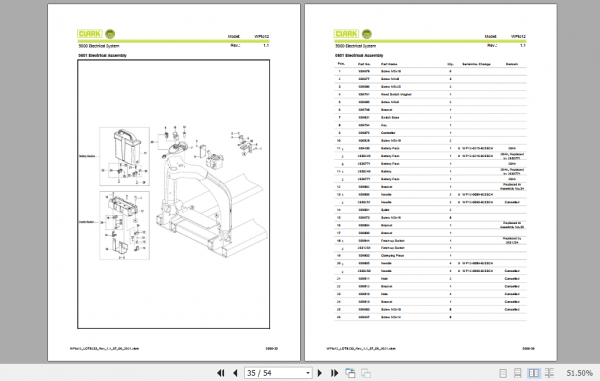 Clark Forklift WPio12 Parts Manual PB EU145 4
