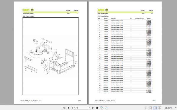 Clark Forklift WPio20 Parts Manual PB EU148 2