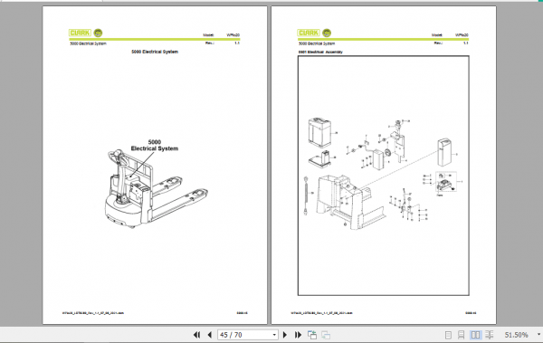 Clark Forklift WPio20 Parts Manual PB EU148