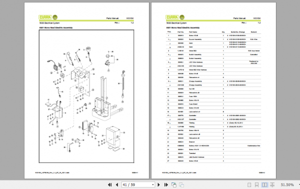 Clark Forklift WS10M Parts Manual PB EU134 39ac31fec6ba96d4c