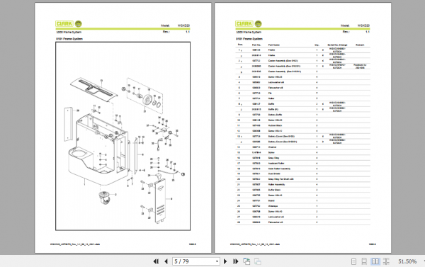 Clark Forklift WSXD20 Parts Manual PB EU141 26581b4014ff175fb