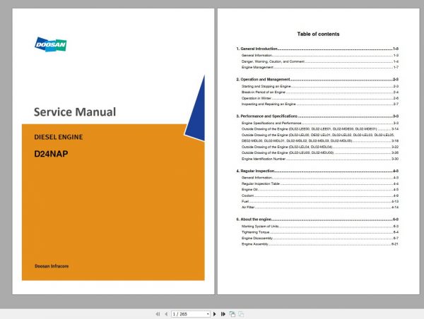 DOOSAN ENGINE D24NAP SERVICE MANUAL 1