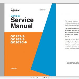 Doosan Forklift 2019 PDF Service Manual Part Manual Schematic Diagram DVD 7