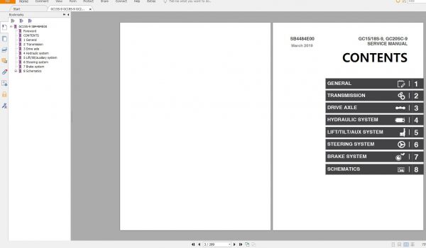 Doosan Forklift GC15S 9 GC18S 9 GC20S 9 SB4484E00 03.2019 Service Manual Schematic Diagram 2