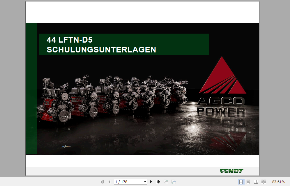 Fendt Engine 44 LFTN D5 AGCO Power Service Training Manual German 1