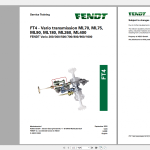 Fendt FT4 Vario Transmission 09.2020 EAME Service Training Manual 2