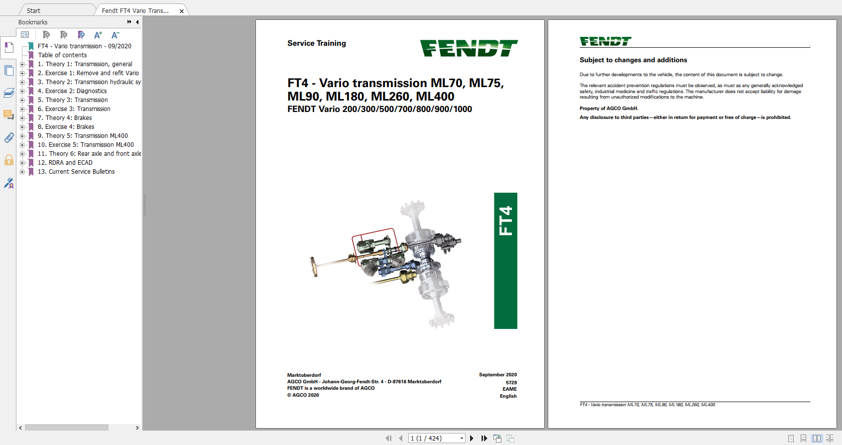 Fendt FT4 Vario Transmission 09.2020 EAME Service Training Manual 2