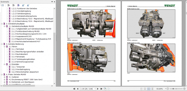 Fendt Tractor FT4 Vario Transmission ML400 Service Training Manual German 2