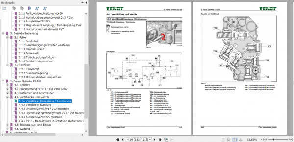 Fendt Tractor FT4 Vario Transmission ML400 Service Training Manual German 4