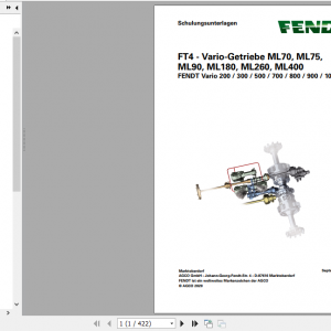 Fendt Tractor FT4 Vario Transmission ML70 ML75 ML90 ML180 ML260 ML400 Service Training Manual1