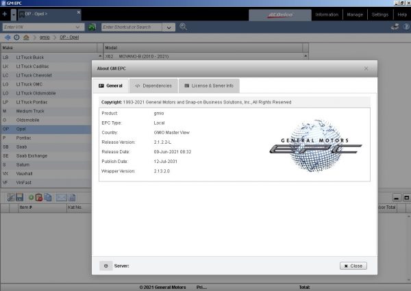 General GMIO Motors Asia Africa EPC 08.2021 Spare Parts Catalog 2 1