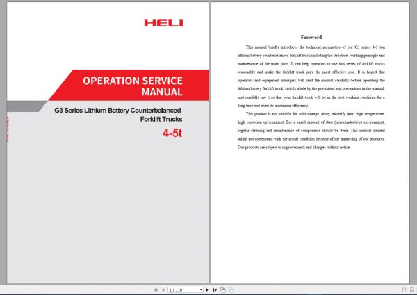 Heli Forklift 8.96GB PDF Part Manual Service Manual Updated 2020 DVD 2