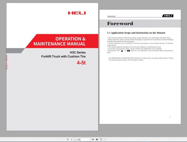 Heli Forklift 8.96GB PDF Part Manual Service Manual Updated 2020 DVD 5