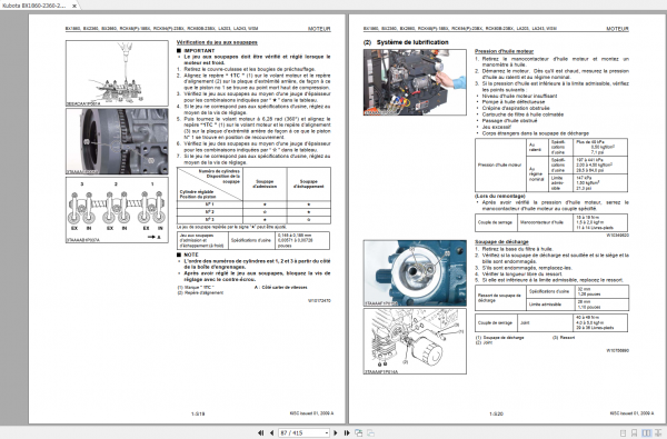 Kubota BX1860 2360 2660 RCK48 54 60 48P 54P18BX23BX LA203 243 Workshop Manual FR 2009 2