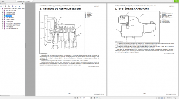 Kubota BX1870 2370 2670 RCK48 54 60 48P 54P18BX23BX LA203A 243A Workshop Manual FR 2