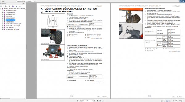 Kubota BX1870 2370 2670 RCK48 54 60 48P 54P18BX23BX LA203A 243A Workshop Manual FR 3
