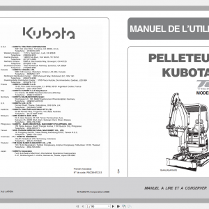 Kubota Backhoe OPS U17 User Manual FR 1