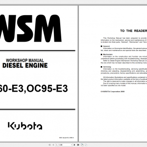 Kubota Diesel Engine OC60 E3 OC95 E3 Workshop Manual EN 1