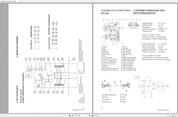 Kubota Dumper KC120 Workshop Manual EN FR 2