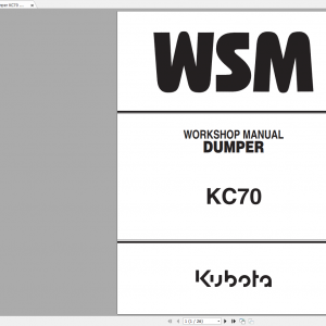 Kubota Dumper KC70 Workshop Manual EN 1