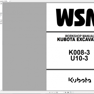 Kubota Excavator K008 3 U10 3 Workshop Manual 1