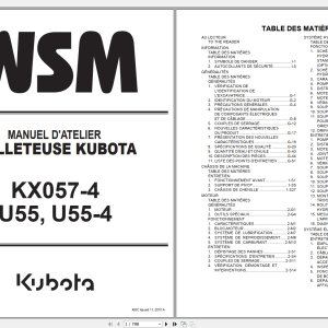 Kubota Excavator KX057 4 U55 U55 4 Workshop Manual FR 1
