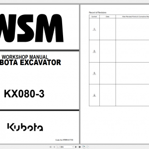 Kubota Excavator KX080 3 Workshop Manual EN 1