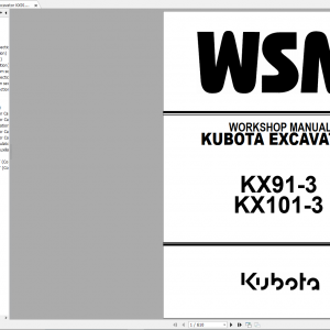Kubota Excavator KX91 3 KX101 3 Workshop Manual EN 1