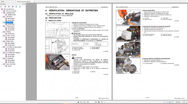 Kubota Mowers GR2010G GR2110 Workshop Manual FR 2
