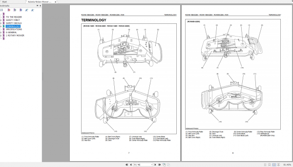 Kubota Rotary Mower RCK48 RCK54 RCK60B15BX22BX Workshop Manual EN 2