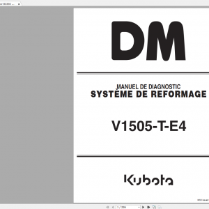 Kubota Tractor B3350 V1505 T E4 Diagnosis Manual FR 1