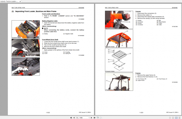 Kubota Tractor Loader Backhoe B26 TL500 BT820 Workshop Manual EN 2