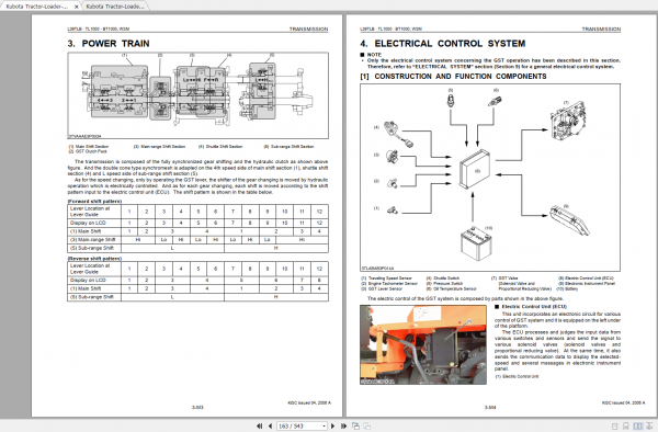 Kubota Tractor Loader Backhoe L39 TL1000 BT1000 Workshop Manual ENFR 2