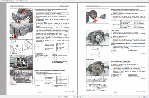 Kubota Tractor Loader Backhoe L39 TL1000 BT1000 Workshop Manual ENFR 4
