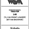 Kubota Tractor Loader Backhoe L48 TL1150 BT1100 Workshop Manual EN 1