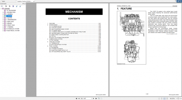 Kubota Tractor M7040SU Workshop Manual EN 2