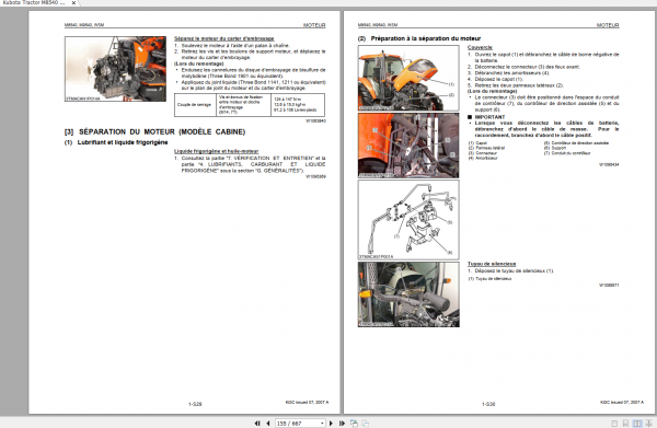 Kubota Tractor M8540 M9540 Workshop Manual FR 2