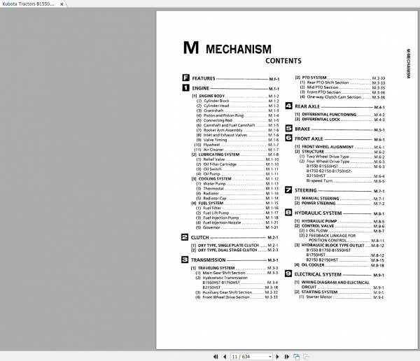 Kubota Tractors B1550HST B1750HST B2750HST Workshop Manual EN 2