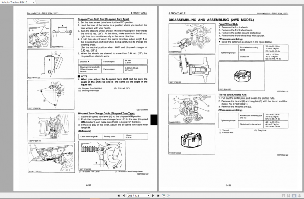 Kubota Tractors B2410 B2710 B2910 B7800HDS Workshop Manual EN 3