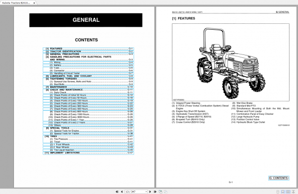 Kubota Tractors B2410 B2710 B2910 Workshop Manual EN 2