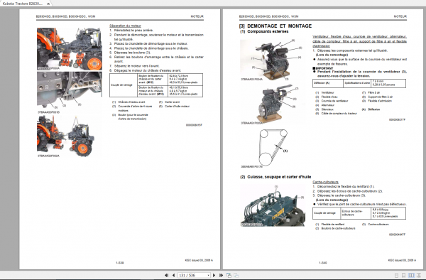 Kubota Tractors B2630HSD B3030HSD B3030HSDC Workshop Manual FR 3