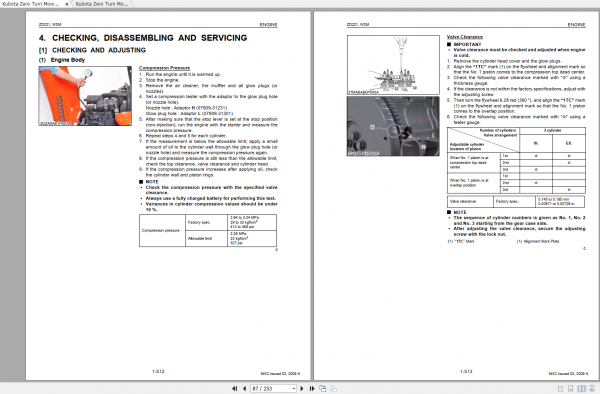 Kubota Zero Turn Mower ZD221 Workshop Manual ENFR 2