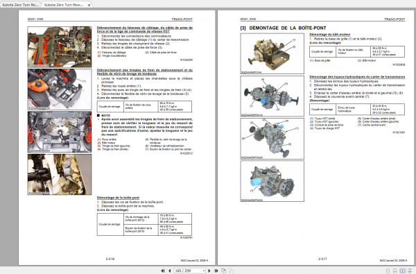 Kubota Zero Turn Mower ZD221 Workshop Manual ENFR 4